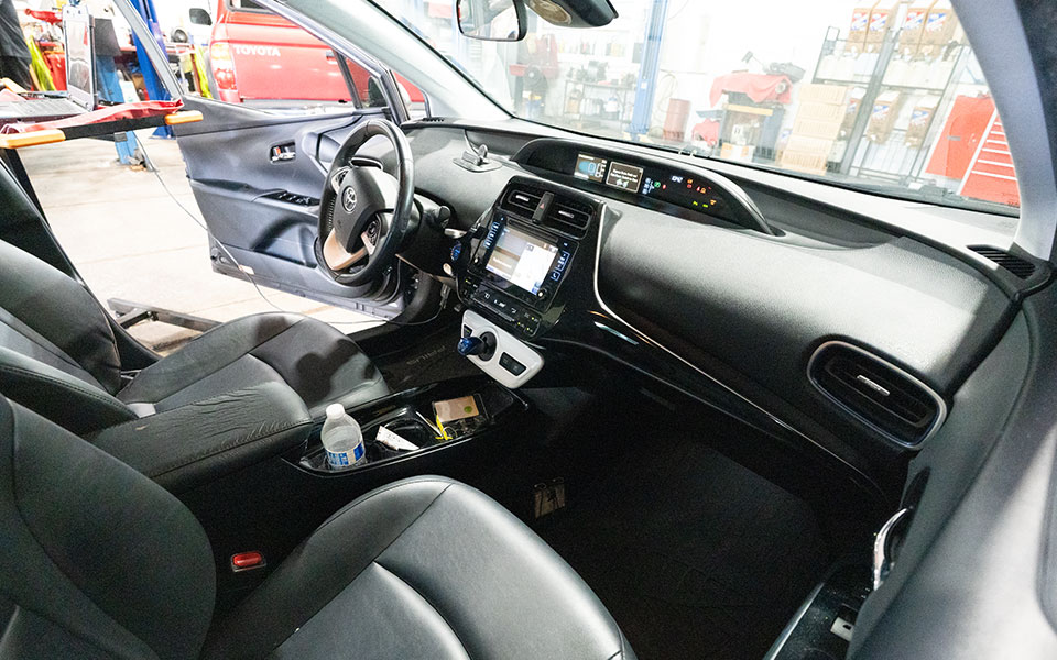 image of Toyota Prius front seats and dashboard